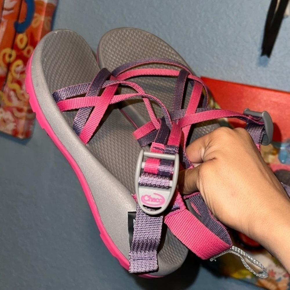 Chaco Kids Pink and Purple Sport Sandals